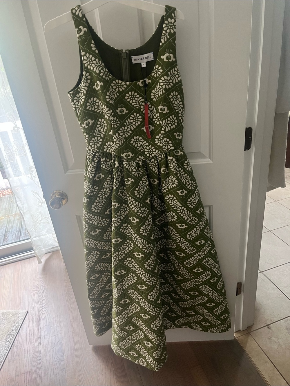 BNWT Hunter Bell Maddy Dress in Jaquard Olive size 2 $140 - Picture 5 of 5
